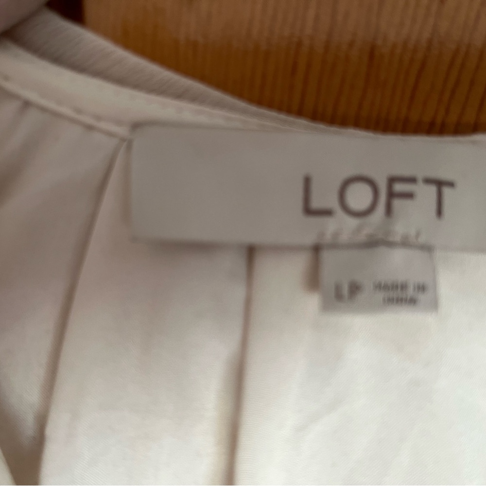LOFT White Ruffle Front Dress - Picture 2 of 2